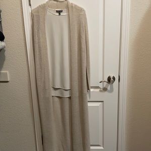 Eileen Fisher, Long-sleeve full length sweater and sleeveless blouse, XS
